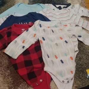 7 3-6 month long sleeve onsies